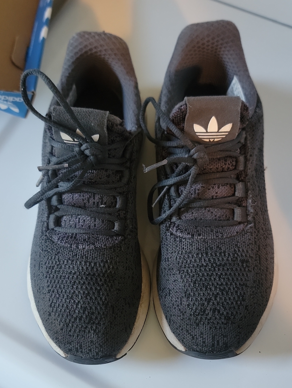 adidas Charcoal Black Knit Athletic Sneakers